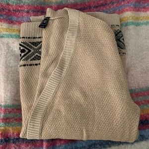 GAP cardigan tan with gray trip